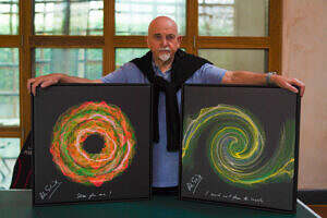 Image of Peter Gabriel from his website with artwork created from his music.