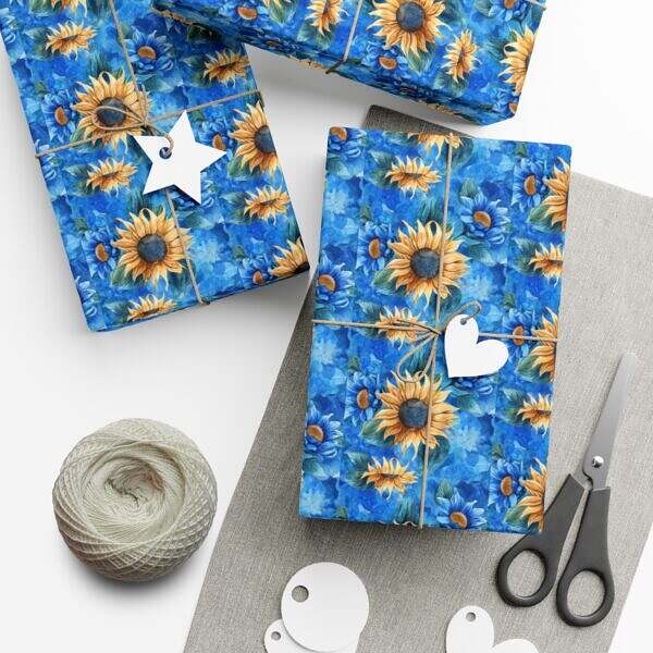 Sunflower Gift Wrap Papers – Floral Wrapping Paper for Special Occasions - Image 3