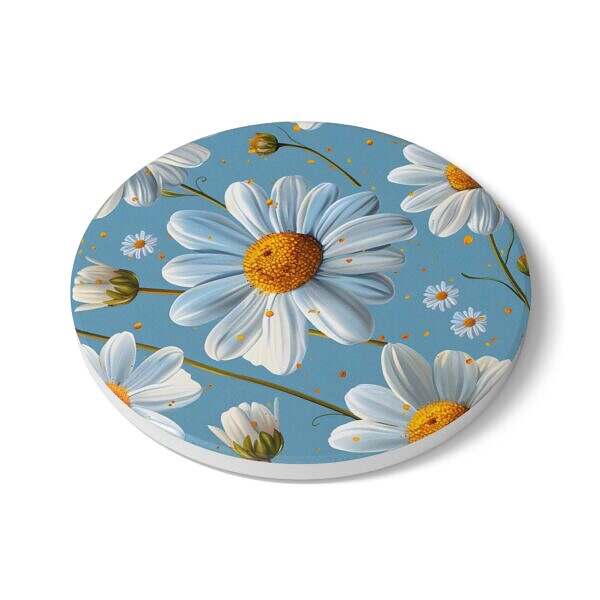 Daisy Floral Ceramic Coaster - Motivational Home Decor - Image 3