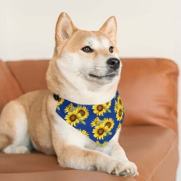 Sunflower Pattern Pet Bandana Collar – Perfect for Dogs on Sunny Days - Image 8