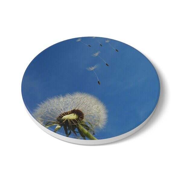 Dandelion Floral Ceramic Coaster - Motivational Home Decor - Image 3