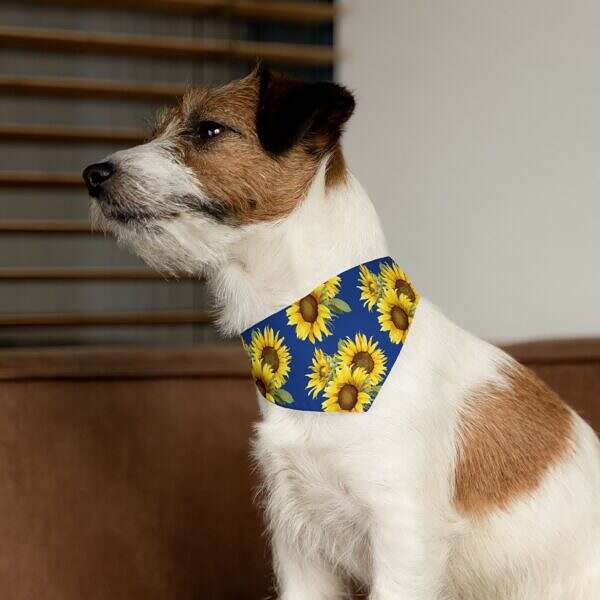 Sunflower Pattern Pet Bandana Collar – Perfect for Dogs on Sunny Days - Image 11