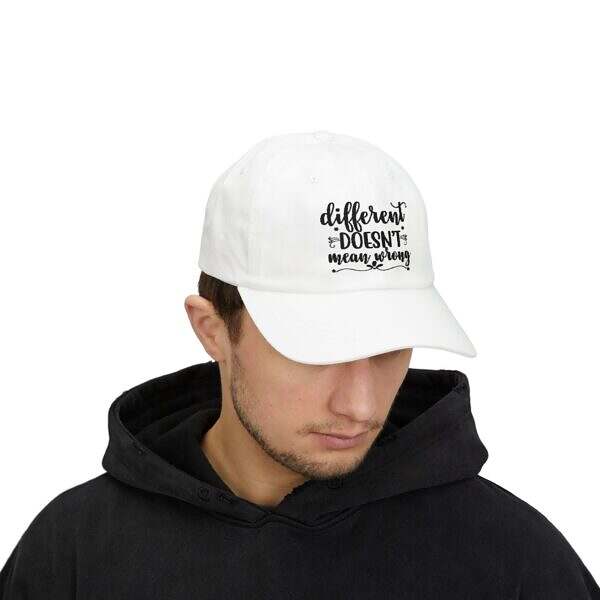 Different Doesn't Mean Wrong Dad Cap - Classic Adjustable Hat for Positive Vibes - Image 7