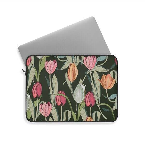 Tulip Floral Laptop Sleeve - Bright and Stylish Tech Accessory - Image 5