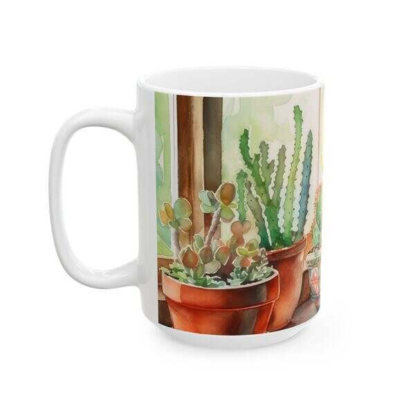 Cactus Window Ceramic Mug – 11oz & 15oz – A Touch of Desert Charm - Image 11