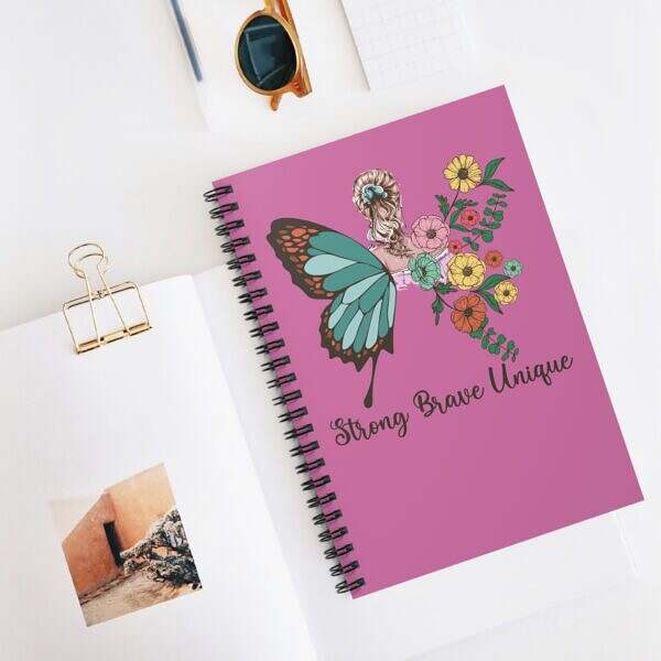 Strong Pink Spiral Notebook - Be Proud of Yourself - Image 5
