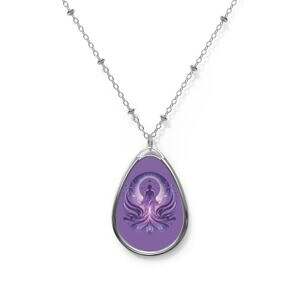 Radiant Oval Necklace with Ethereal Design – A Spiritual Sparkle for Every Celebration