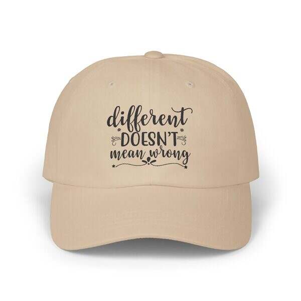 Different Doesn't Mean Wrong Dad Cap - Classic Adjustable Hat for Positive Vibes - Image 9