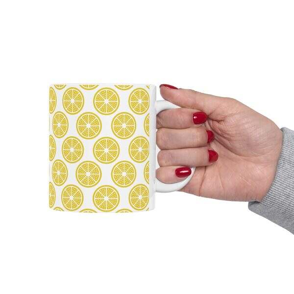 Citrus Lemon Pattern Ceramic Mug - 11oz & 15oz - Perfect for Summer Sips! - Image 8