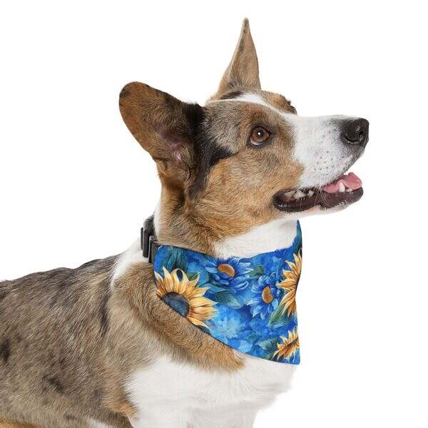 Sunflower Pattern Pet Bandana Collar – Perfect for Dogs on Sunny Days - Image 6
