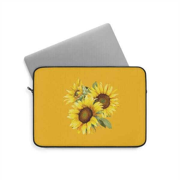 Sunflower Floral Laptop Sleeve - Bright and Stylish Tech Accessory - Image 2