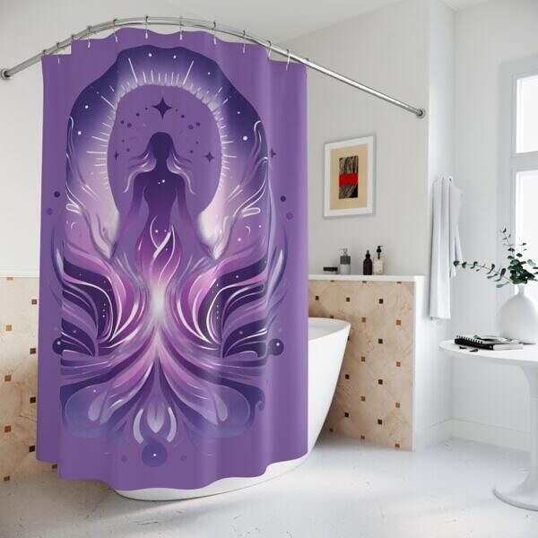Talk With Colleen Signature Purple Shower Curtain - Image 4