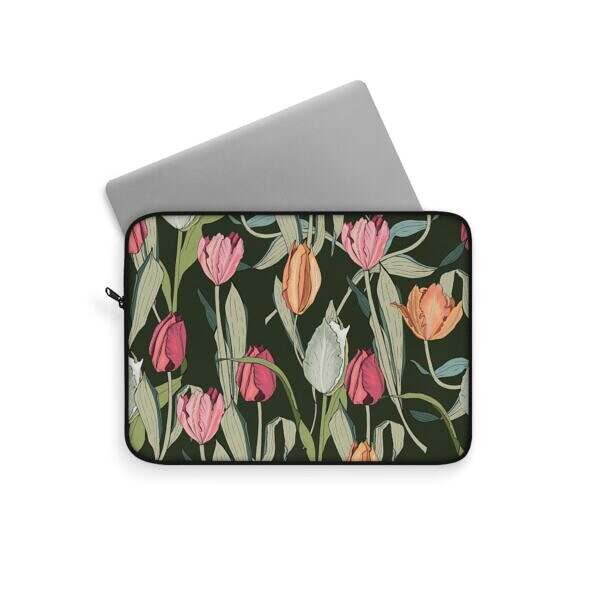 Tulip Floral Laptop Sleeve - Bright and Stylish Tech Accessory - Image 8