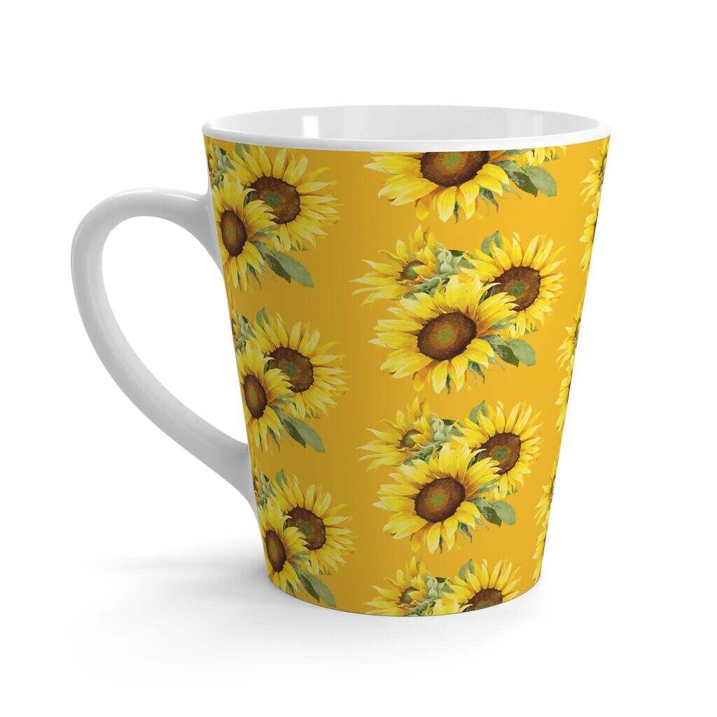 Sunflower Latte Mug - Stay Positive Inspirational Coffee Cup