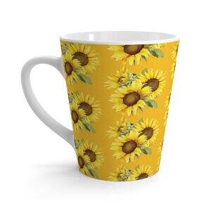 Sunflower Latte Mug - Stay Positive Inspirational Coffee Cup