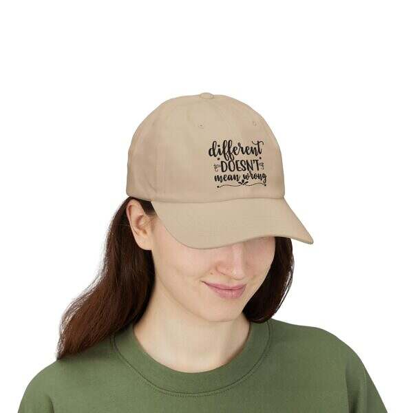 Different Doesn't Mean Wrong Dad Cap - Classic Adjustable Hat for Positive Vibes - Image 11