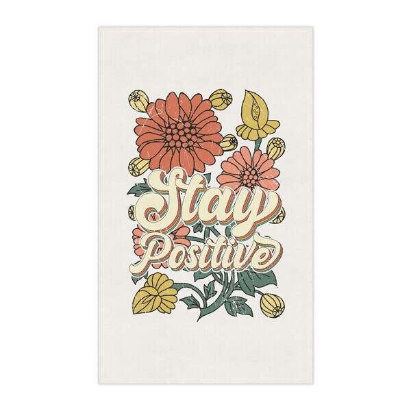 Stay Positive Floral Tea Towels – Brighten Your Kitchen Decor - Image 2
