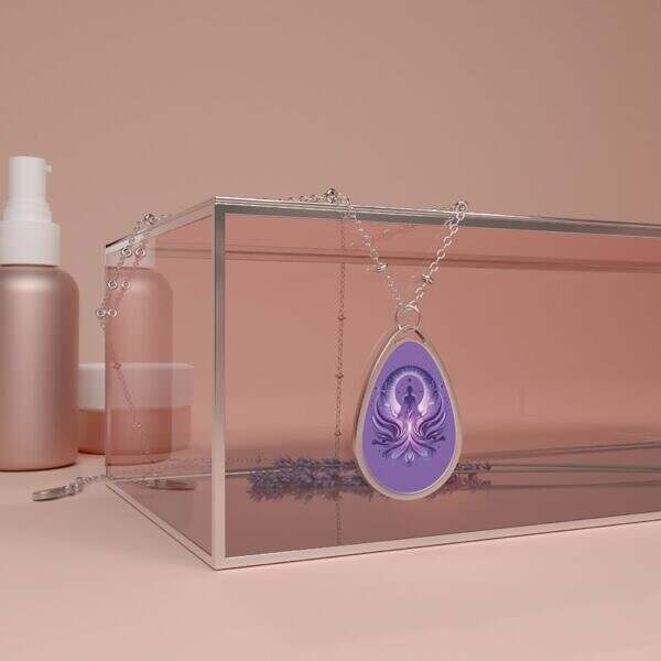 Radiant Oval Necklace with Ethereal Design – A Spiritual Sparkle for Every Celebration - Image 4