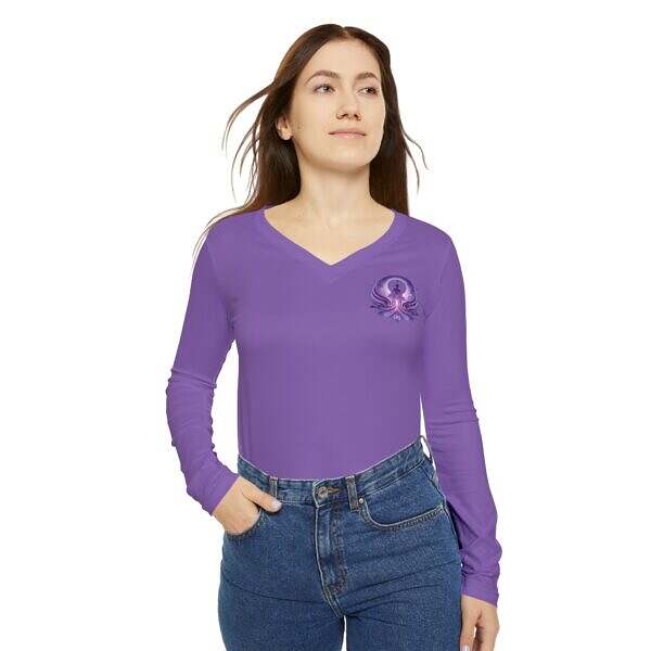 Talk With Colleen Long Sleeve Logo V-Neck - Image 6