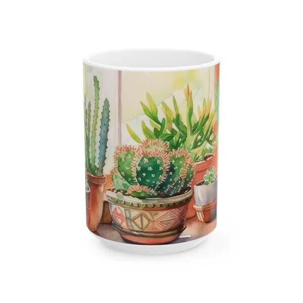 Cactus Window Ceramic Mug – 11oz & 15oz – A Touch of Desert Charm - Image 9