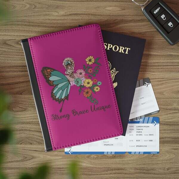 Strong Brave Unique Adventure Passport Cover — Celebrate Your Inner Strength on Every Journey