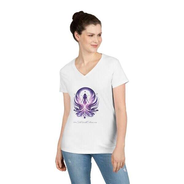 Inspirational V-Neck T-Shirt for Women - Spiritual Design