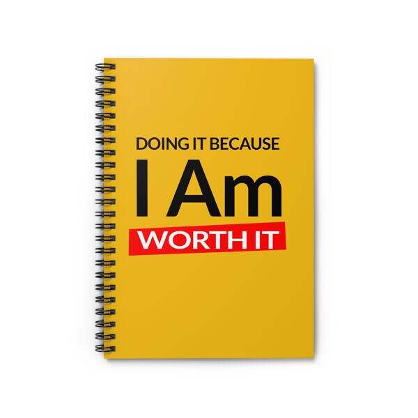 I am Worth It Spiral Notebook - Yellow