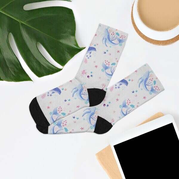 Dive Into Comfort – Ocean Life Crew Socks - Image 7