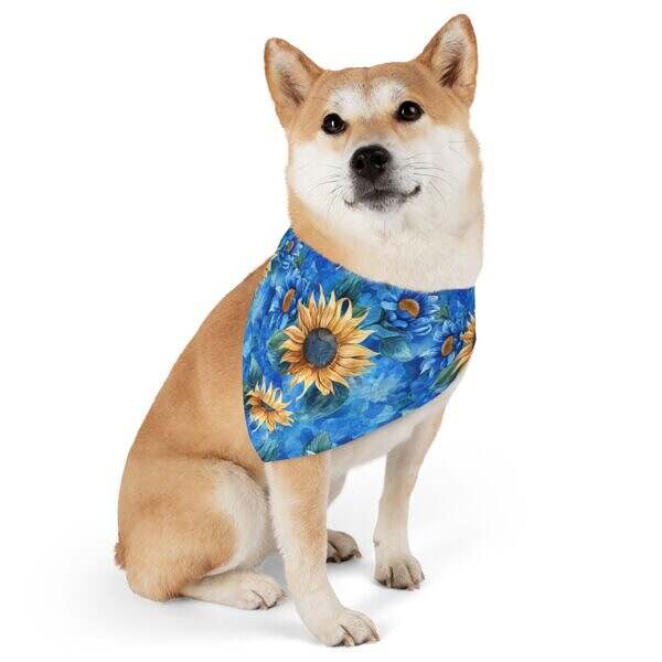 Sunflower Pattern Pet Bandana Collar – Perfect for Dogs on Sunny Days - Image 8