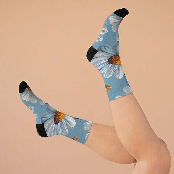 Bloom with Every Step – Daisy Print Crew Socks - Image 8