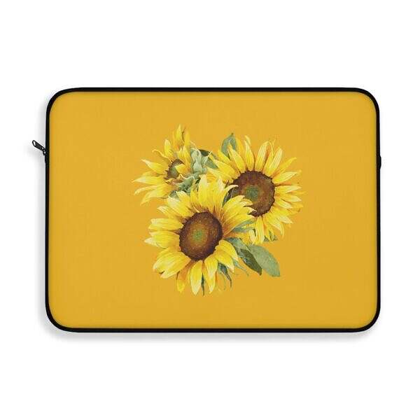 Sunflower Floral Laptop Sleeve - Bright and Stylish Tech Accessory - Image 4