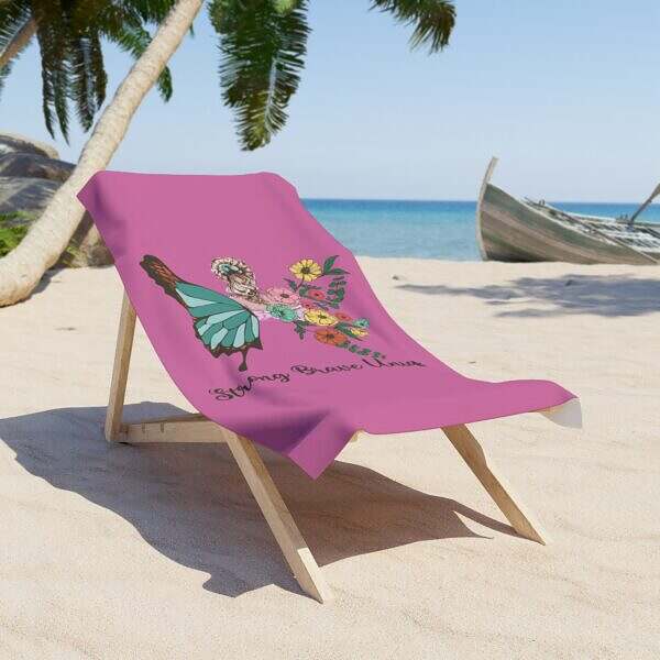 Pink Butterfly Beach Towel - Image 2