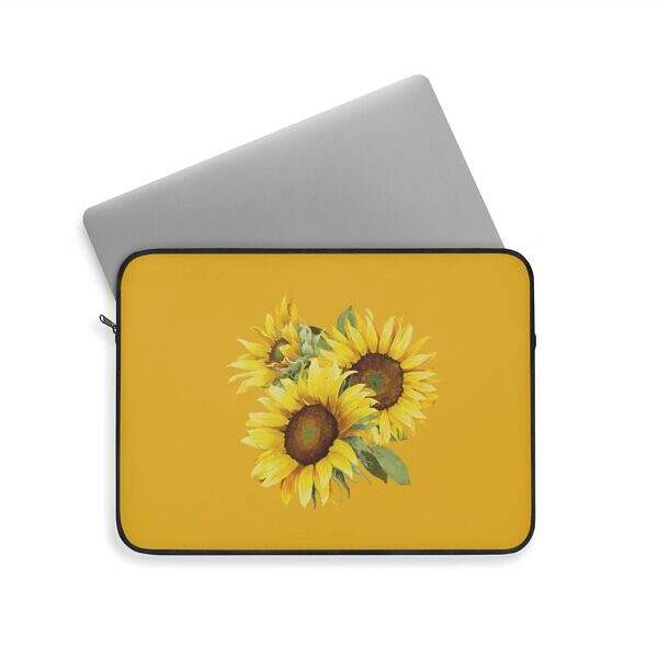 Sunflower Floral Laptop Sleeve - Bright and Stylish Tech Accessory - Image 5
