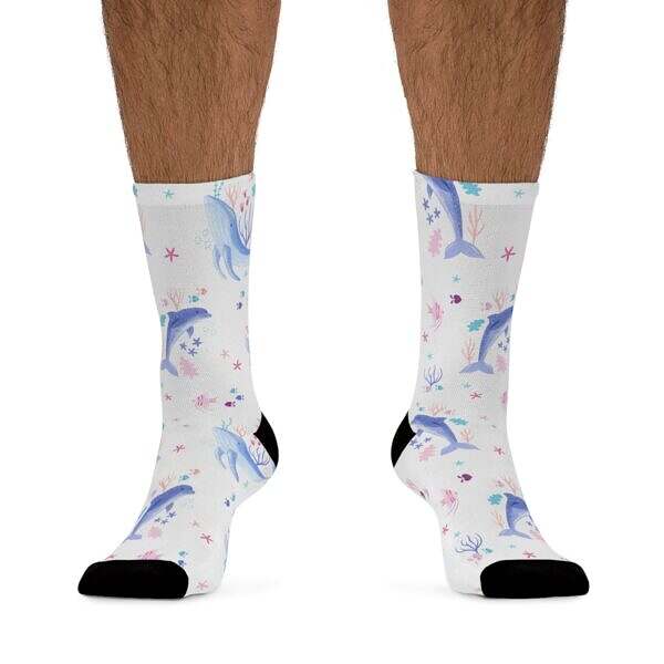 Dive Into Comfort – Ocean Life Crew Socks - Image 3