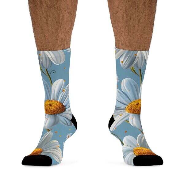 Bloom with Every Step – Daisy Print Crew Socks - Image 3