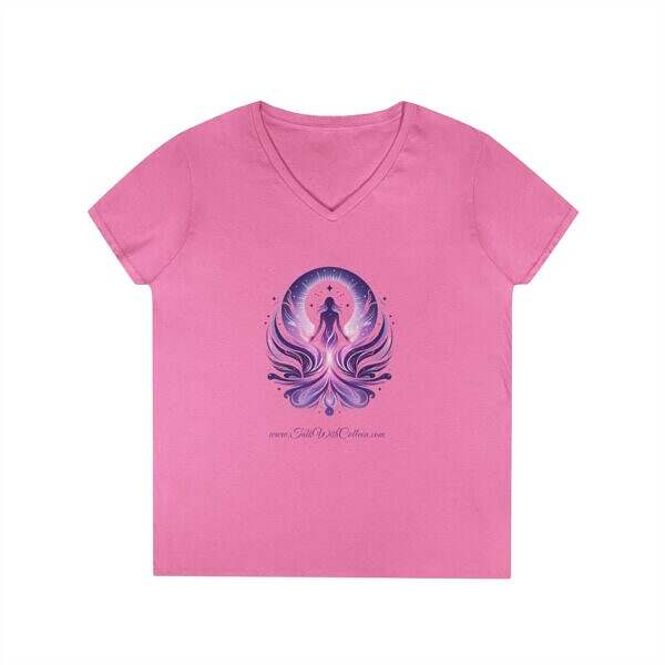 Inspirational V-Neck T-Shirt for Women - Spiritual Design - Image 7