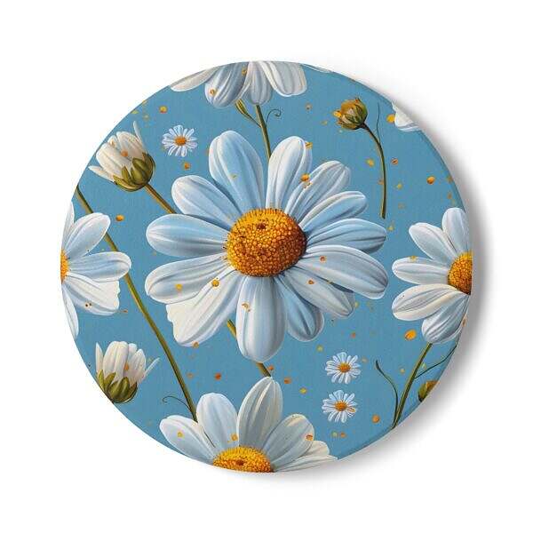 Daisy Floral Ceramic Coaster - Motivational Home Decor
