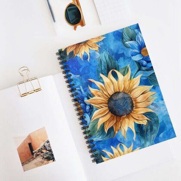 Sunflower Spiral Notebook - Be Proud of Yourself - Image 5