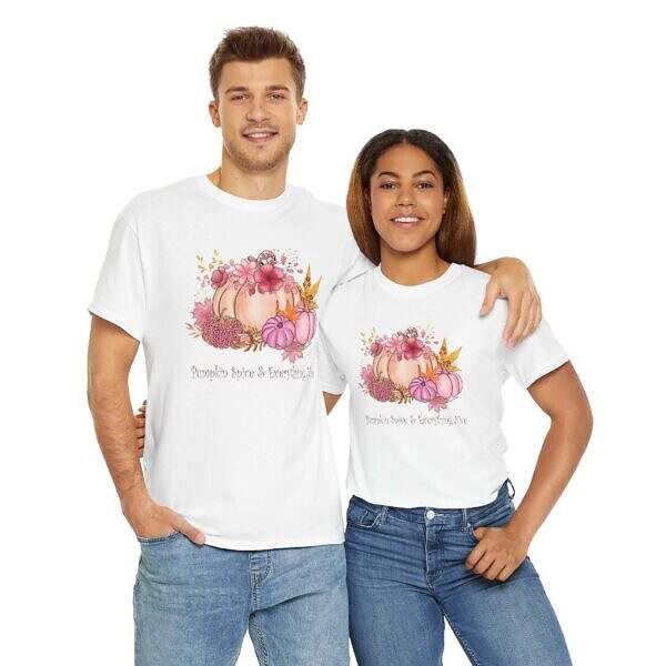 Fall Pumpkin Spice Unisex Heavy Cotton Tee - Image 9