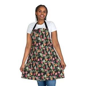 Floral Apron with 5-Color Straps – Perfect for Cooking and Crafting