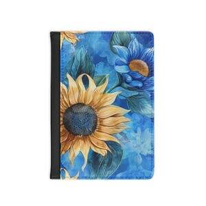 Stylish Floral Passport Cover, Travel Accessory, Gift for Travelers, Sunflower Design, Vacation Must-Have, Wanderlust Essentials