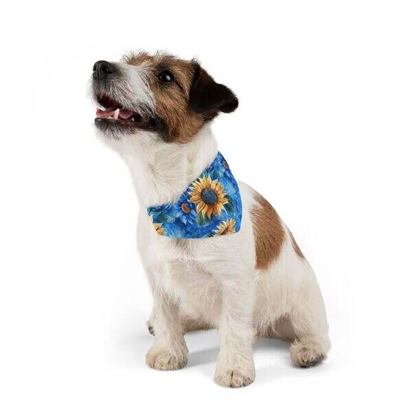 Sunflower Pattern Pet Bandana Collar – Perfect for Dogs on Sunny Days - Image 3
