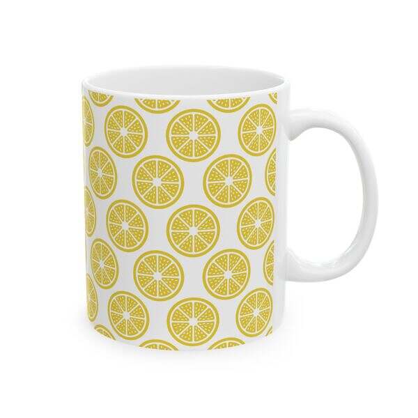 Citrus Lemon Pattern Ceramic Mug - 11oz & 15oz - Perfect for Summer Sips! - Image 4