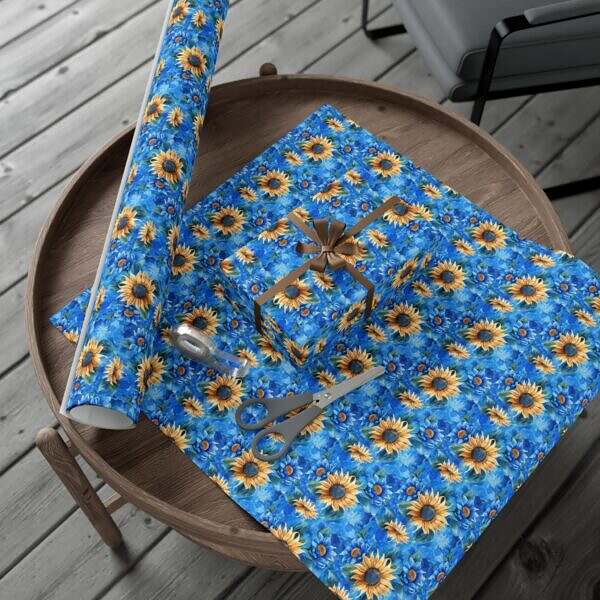 Sunflower Gift Wrap Papers – Floral Wrapping Paper for Special Occasions
