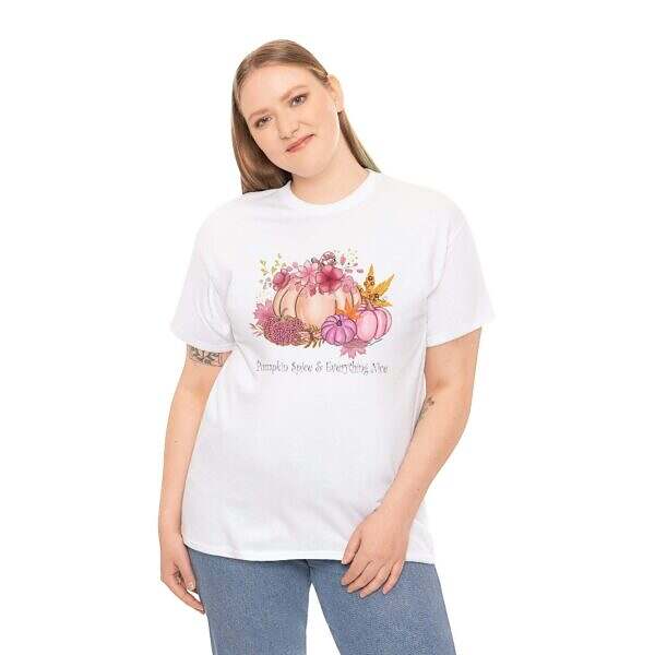 Fall Pumpkin Spice Unisex Heavy Cotton Tee - Image 6