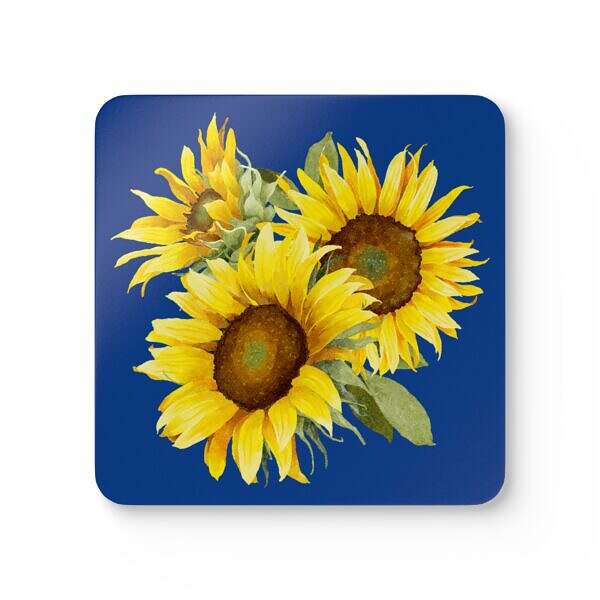 Sunflower Corkwood Coaster Set – Summer Table Accessories - Image 2