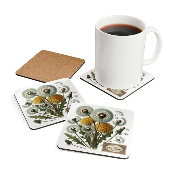 Dandelion Corkwood Coaster Set - Image 4