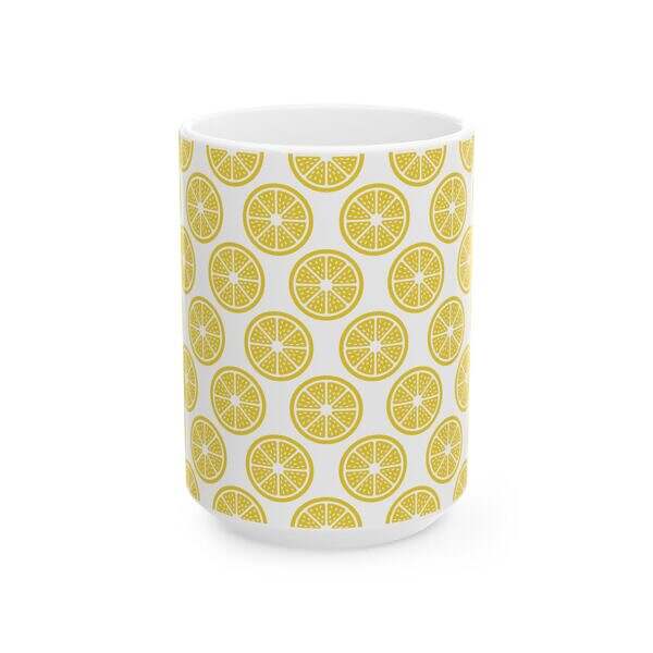 Citrus Lemon Pattern Ceramic Mug - 11oz & 15oz - Perfect for Summer Sips! - Image 9