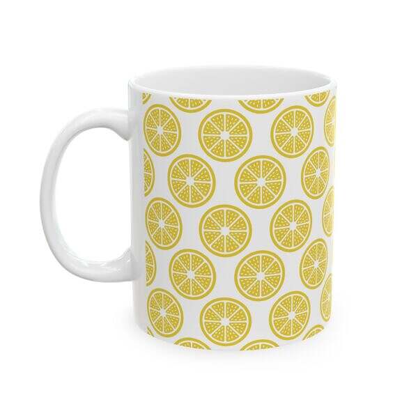 Citrus Lemon Pattern Ceramic Mug - 11oz & 15oz - Perfect for Summer Sips! - Image 3