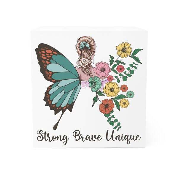 Woman with Butterfly Wings Note Cube - Perfect for Home Office & Spirituality Enthusiasts - Image 2